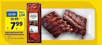 Lidl Baby Back Pork Ribs With Barbecue Sauce offer