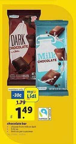Lidl Chocolate Bar offer