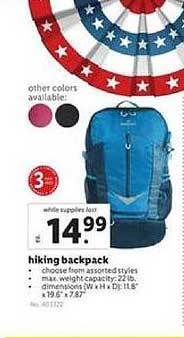Lidl Hiking Backpack offer