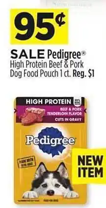 Dollar General Pedigree High Protein Beef & Pork Dog Food Pouch offer
