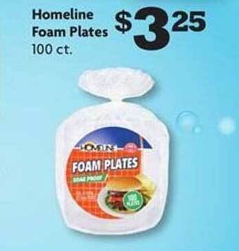 Family Dollar Homeline Foam Plates offer