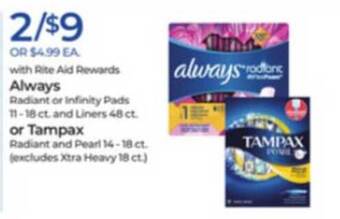 Rite Aid Always Or Tampax offer