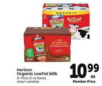 Safeway Horizon Organic LowFat Milk offer