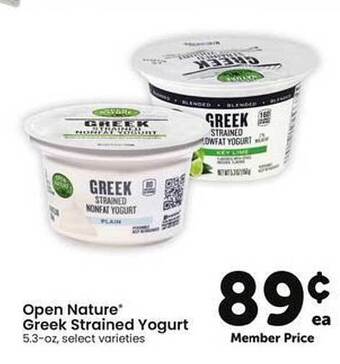 Safeway Open Nature Greek Strained Yogurt offer