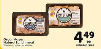 Safeway Oscar Mayer Natural Lunchmeat offer