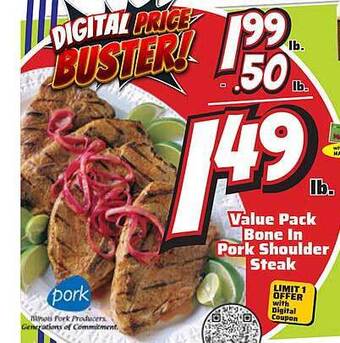 County Market Bone In Pork Shoulder Steak offer