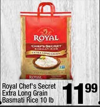 Super King Markets Royal Chef's Secret Extra Long Grain Basmati Rice 10 Lb offer