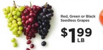 Food 4 Less Red, Green Or Black Seedless Grapes offer