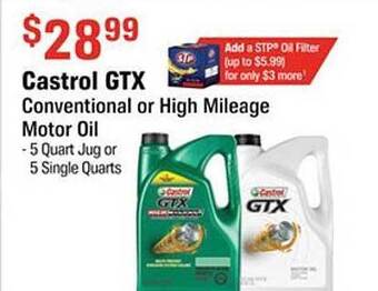 AutoZone Castrol Gtx offer