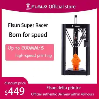 AliExpress Flsun sr super racer fdm 3d printer high speed removable lattice hot bed 32-bit processor quick assembly offer