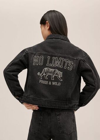 Mango Embroidered denim jacket offer