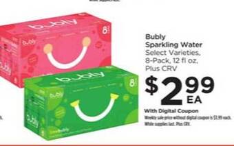 Foods Co Bubly Sparkling Water offer