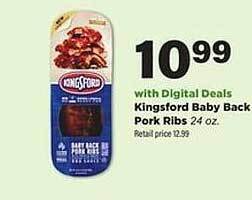 Stater Bros Kingsford Baby Back Pork Ribs offer