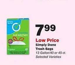 Stater Bros Simply Done Trash Bags offer