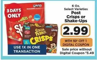 IGA Post Crisps Or Shake-ups offer