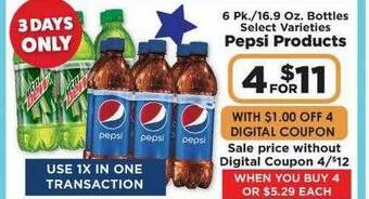 IGA Pepsi Products offer