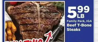 IGA Beef T-bone Steaks offer