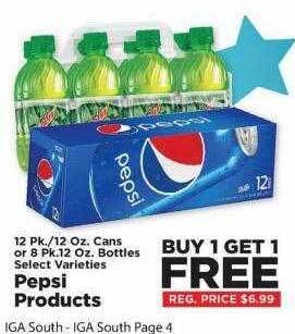 IGA Pepsi Products offer