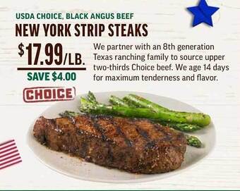 Central Market New York Strip Steaks offer