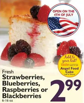 Festival Foods Fresh Strawberries, Blueberries, Raspberries Or Blackberries offer