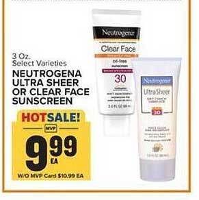 Food Lion Neutrogena Ultra Sheer Or Clear Face Sunscreen offer