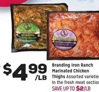 Grocery Outlet Branding Iron Ranch Marinated Chicken Thighs offer