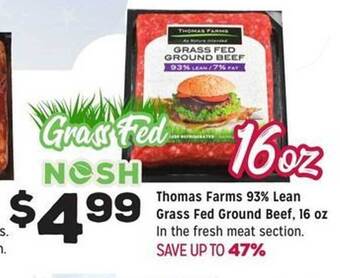 Grocery Outlet Thomas Farms 93% Lean Grass Fed Ground Beef offer