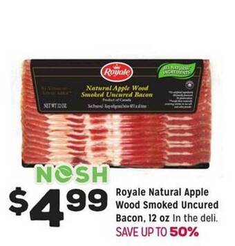Grocery Outlet Royale Natural Apple Wood Smoked Uncured Bacon offer