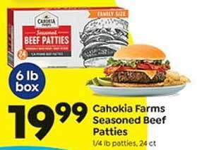 Save a Lot Cahokia Farms Seasoned Beef Patties offer
