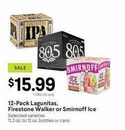 Nob Hill 12-pack Lagunitas, Firestone Walker Or Smirnoff Ice offer