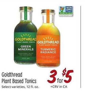 Sprouts Farmers Market Goldthread Plant Based Tonics offer