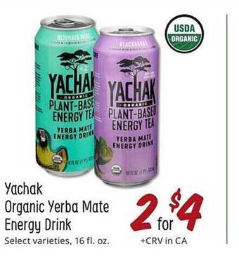Sprouts Farmers Market Yachak Organic Yerba Mate Energy Drink offer