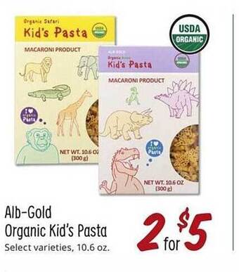 Sprouts Farmers Market Alb-gold Organic Kid's Pasta offer
