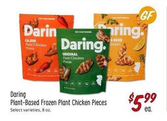 Sprouts Farmers Market Daring Plant-based Frozen Plant Chicken Pieces offer