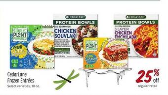 Sprouts Farmers Market Cedarlane Frozen Entrées offer