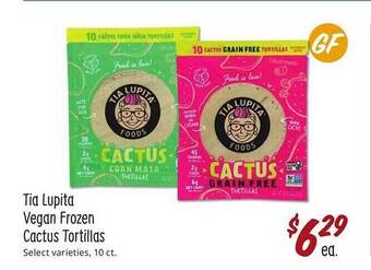 Sprouts Farmers Market Tia Lupita Vegan Frozen Cactus Tortillas offer