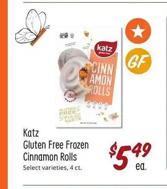 Sprouts Farmers Market Katz Gluten Free Frozen Cinnamon Rolls offer