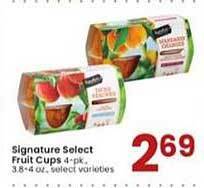 Albertsons Signature Select Fruit Cups offer