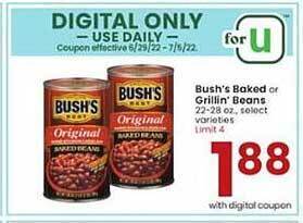 Albertsons Bush's Baked Or Grillin' Beans offer