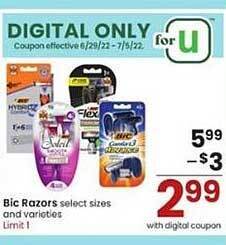 Albertsons Bic Razors offer
