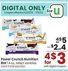 Albertsons Power Crunch Nutrition Bar offer