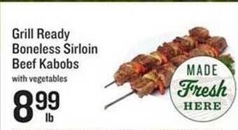 Lowes Foods Grill Ready Boneless Sirloin Beef Kabobs offer