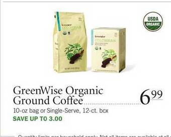 Publix Greenwise Organic Ground Coffee offer