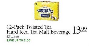 Publix 12-pack Twisted Tea Hard Iced Tea Malt Beverage offer
