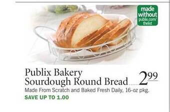 Publix Publix Bakery Sourdough Round Bread offer
