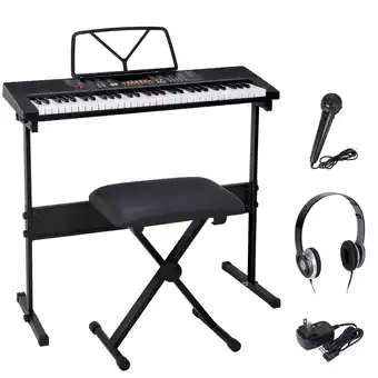 Walmart ZENY 61-Key Portable Electronic Piano LED Display Keyboard Kit W/ Music Stand, Headphones, Microphone offer