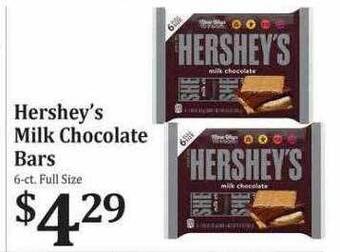 Rosauers Hershey's Milk Chocolate Bars offer