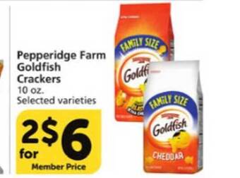 Vons Pepperidge Farm Goldfish Crackers offer