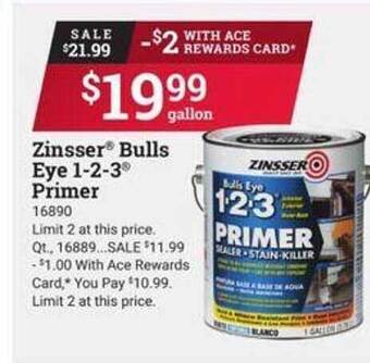 Ace Hardware Zinsser Bulls Eye 1-2-3 Primer offer