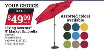 Ace Hardware Living Accents 9' Market Umbrella offer